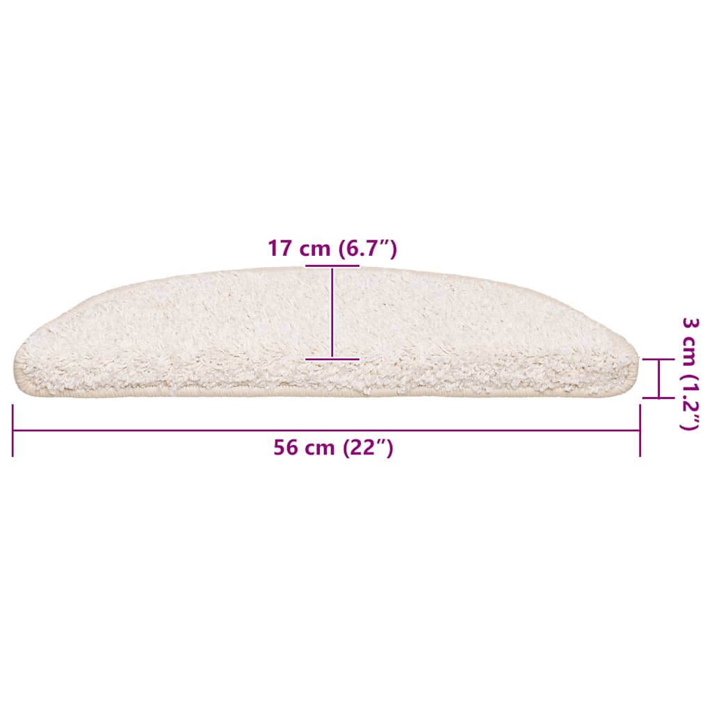 trappemåtter 30 stk. 56x17x3 cm hvide halvrunde