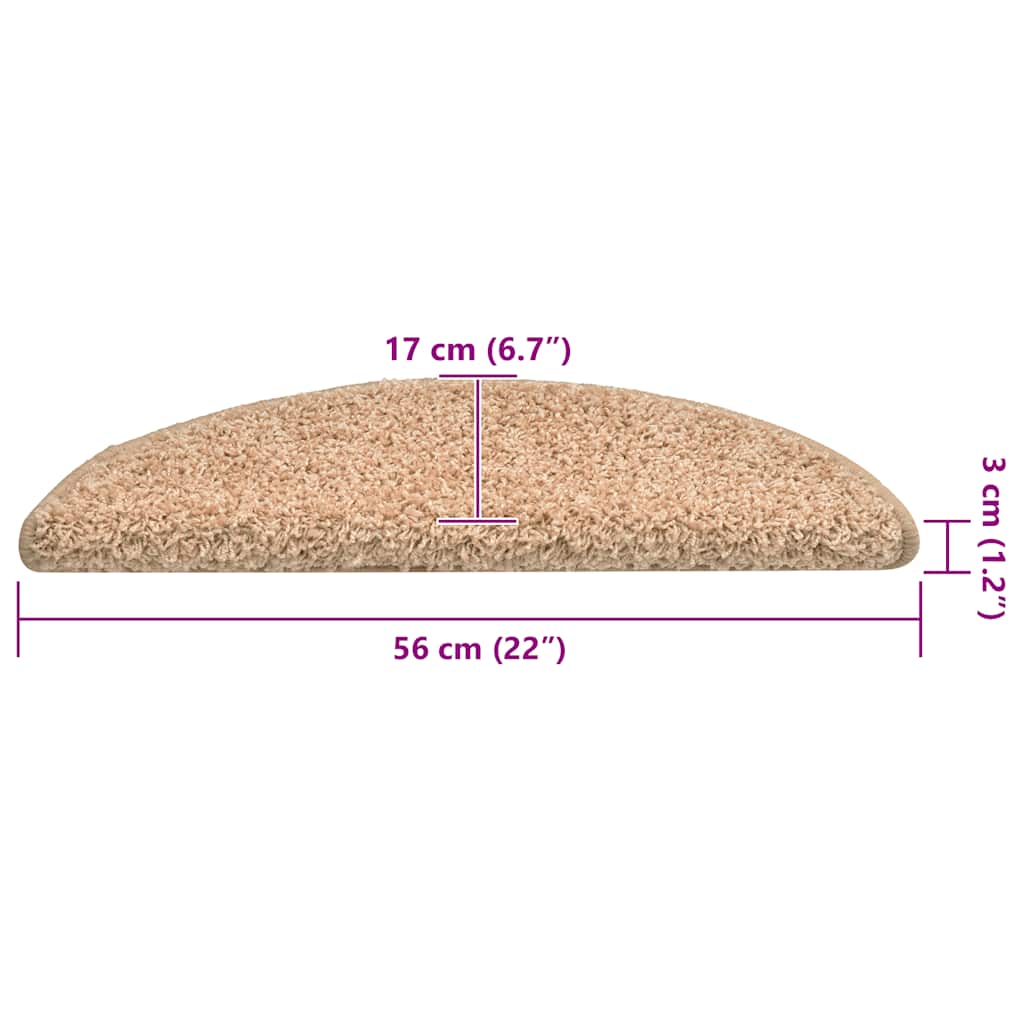 trappemåtter 30 stk. 56x17x3 cm guld halvrund