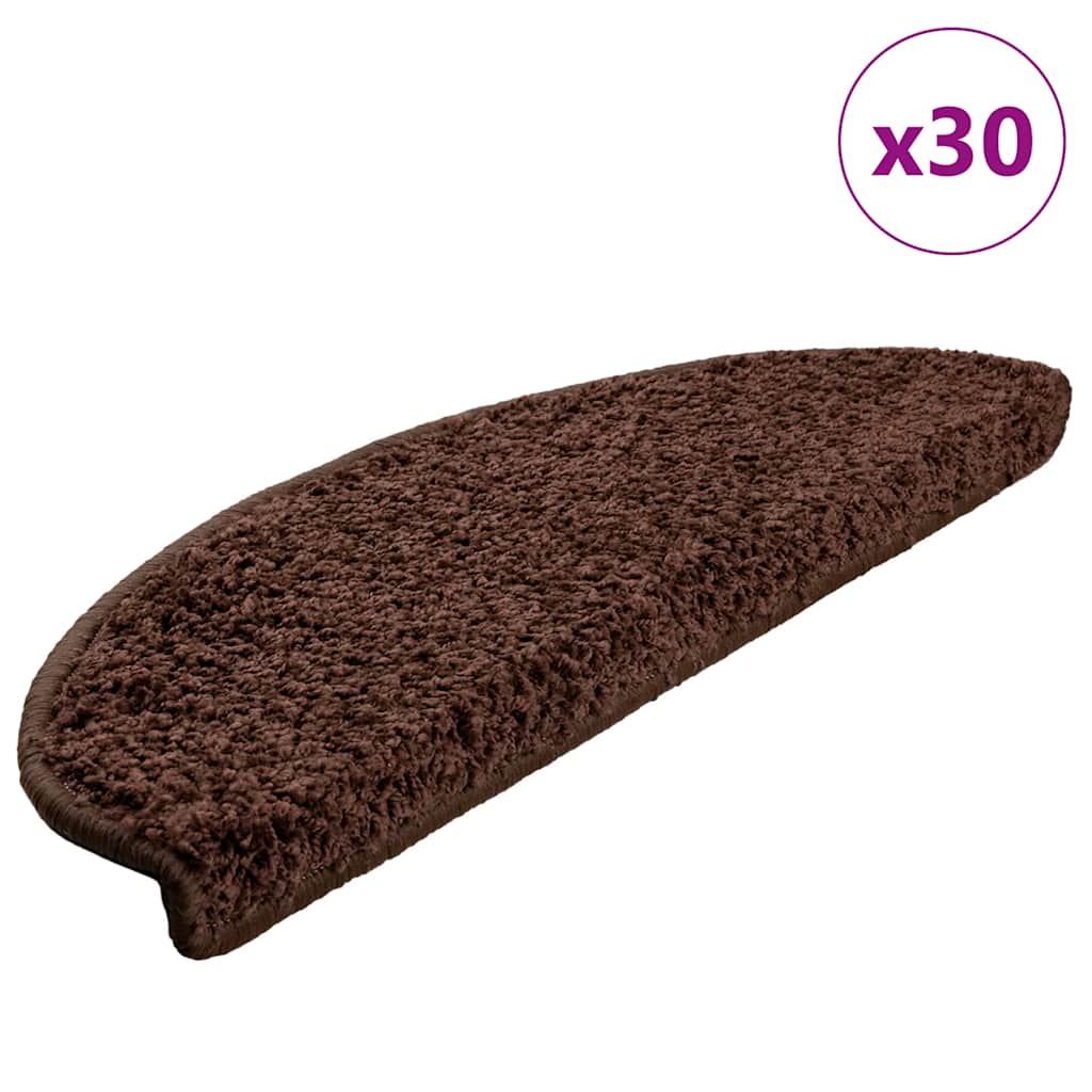 trappemåtter 30 stk. 65x21x4 cm brune halvrunde store