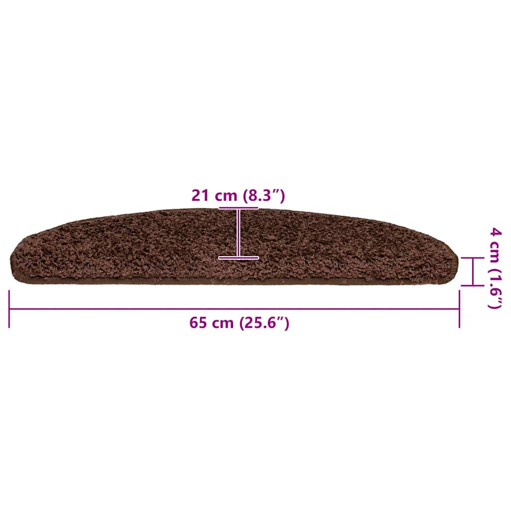 trappemåtter 30 stk. 65x21x4 cm brune halvrunde store
