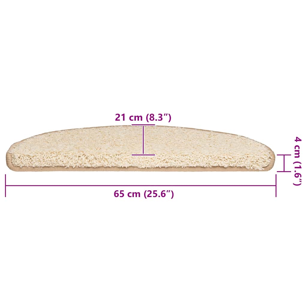 trappemåtter 30 stk. 65x21x4 cm cremefarvede halvrund store
