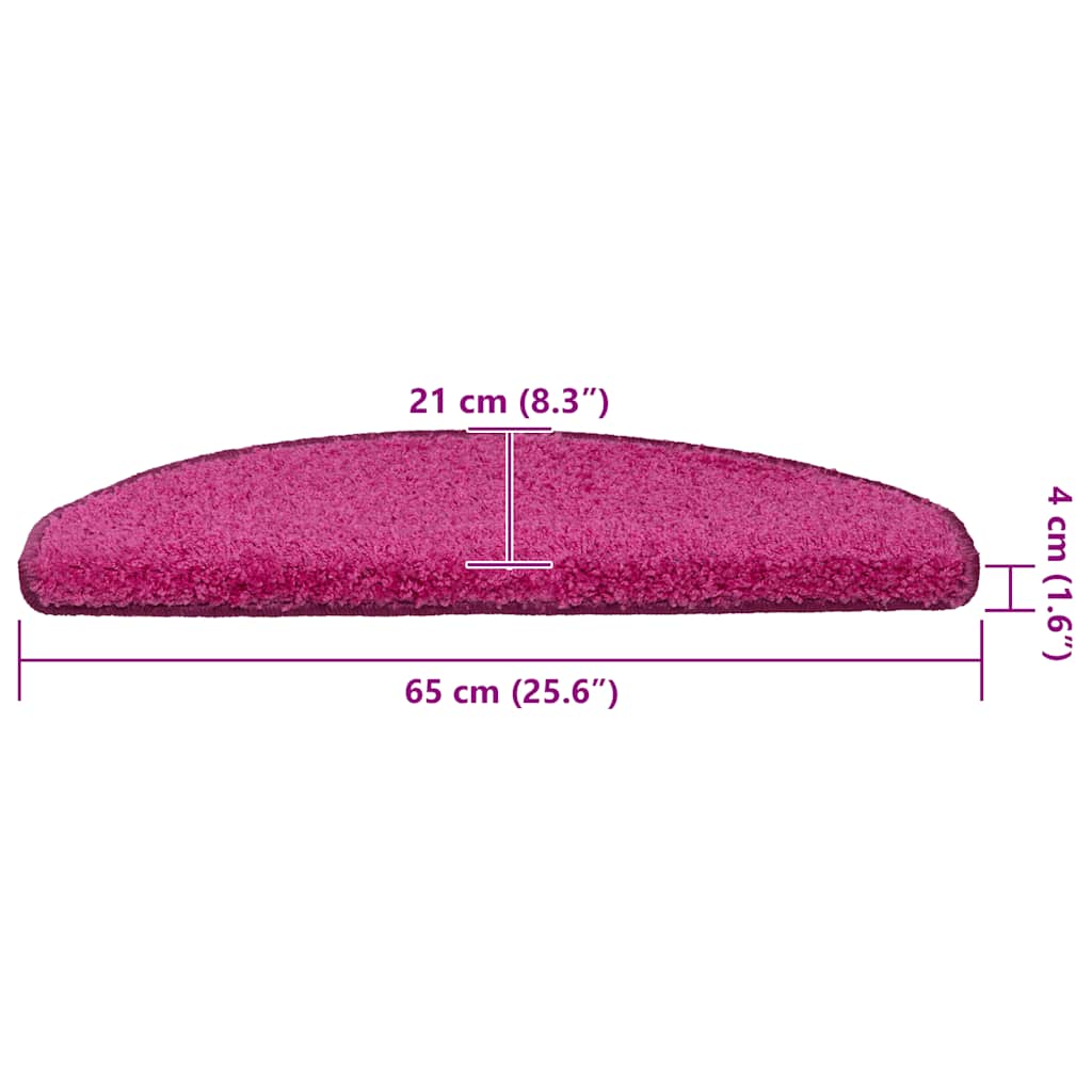 trappemåtter 30 stk. 65x21x4 cm lyserøde halvrunde store