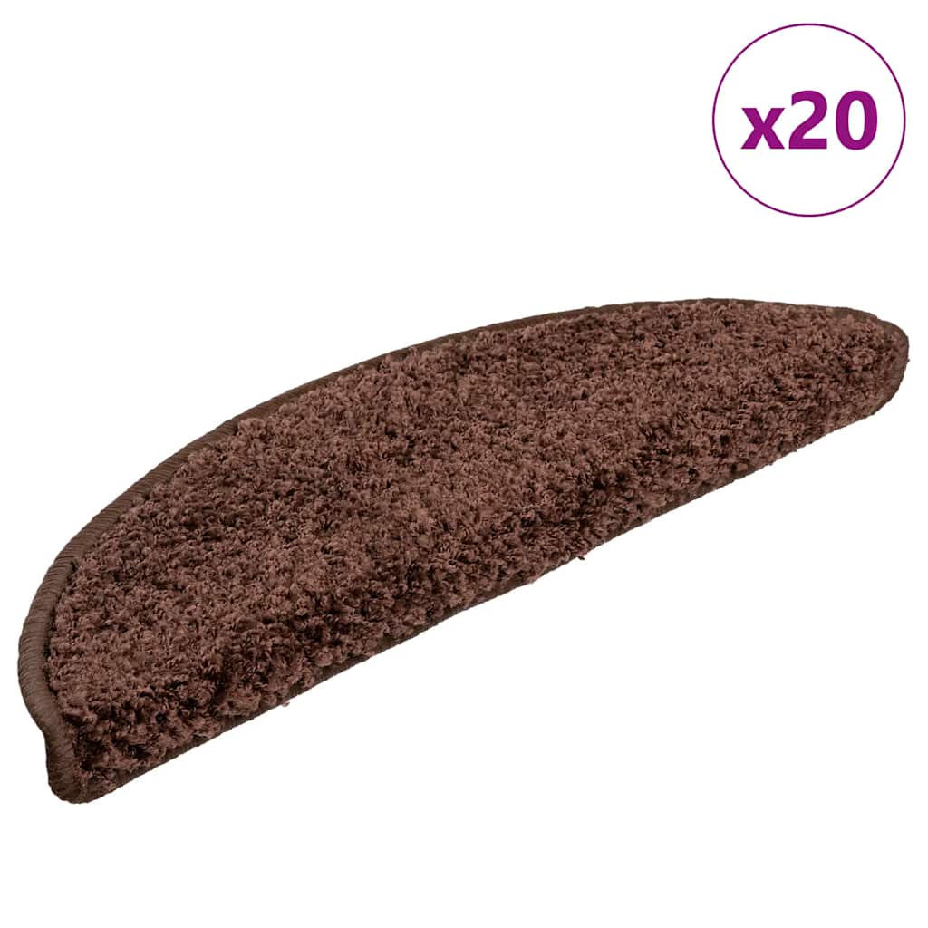 trappemåtter 20 stk. 56x17x3 cm brune halvrunde