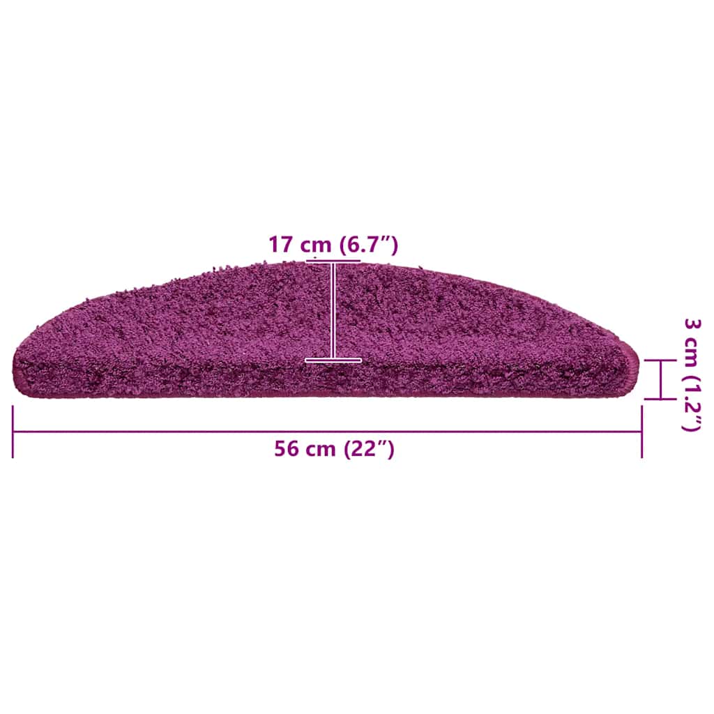 trappemåtter 20 stk. 56x17x3 cm violette halvrund