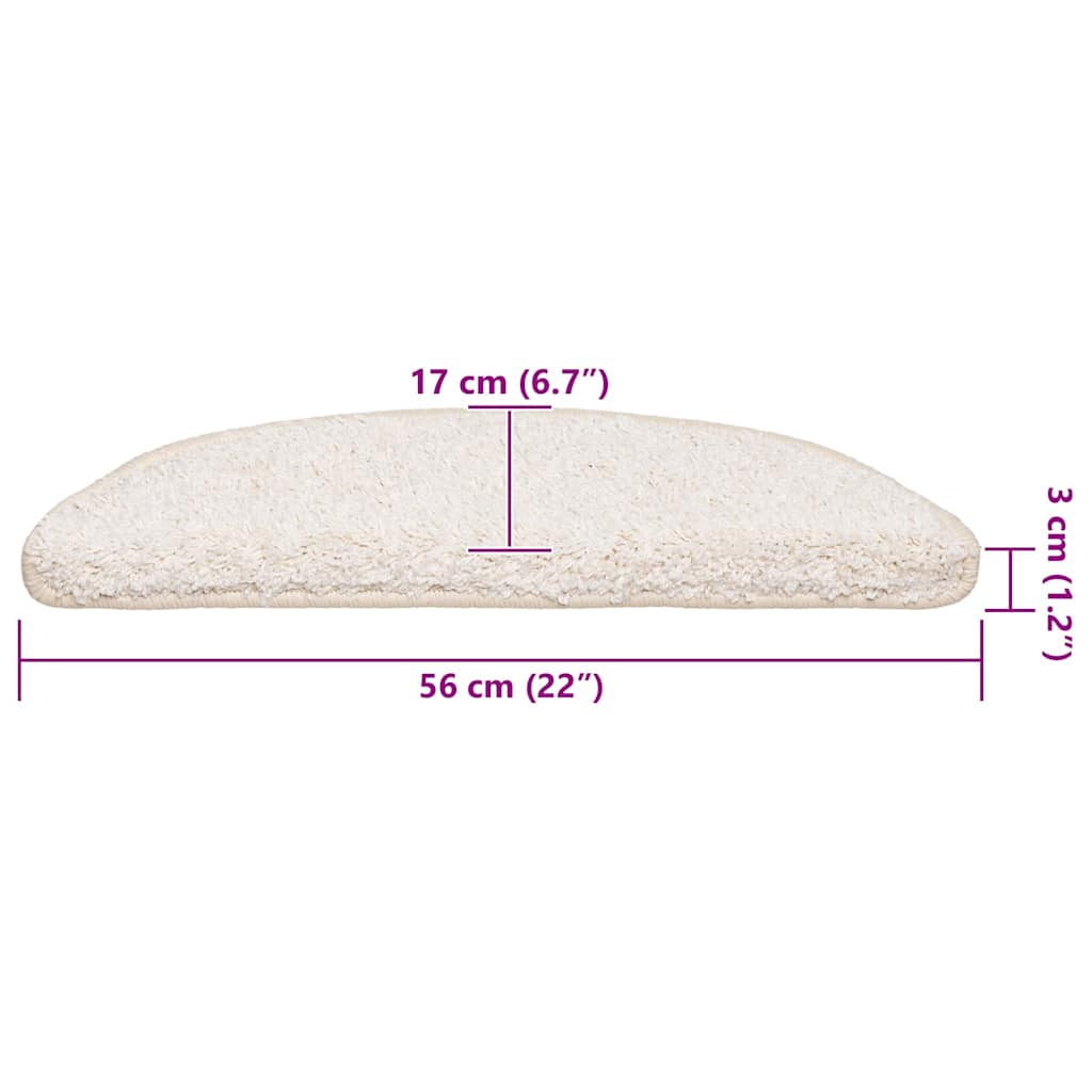 trappemåtter 20 stk. 56x17x3 cm hvide halvrunde