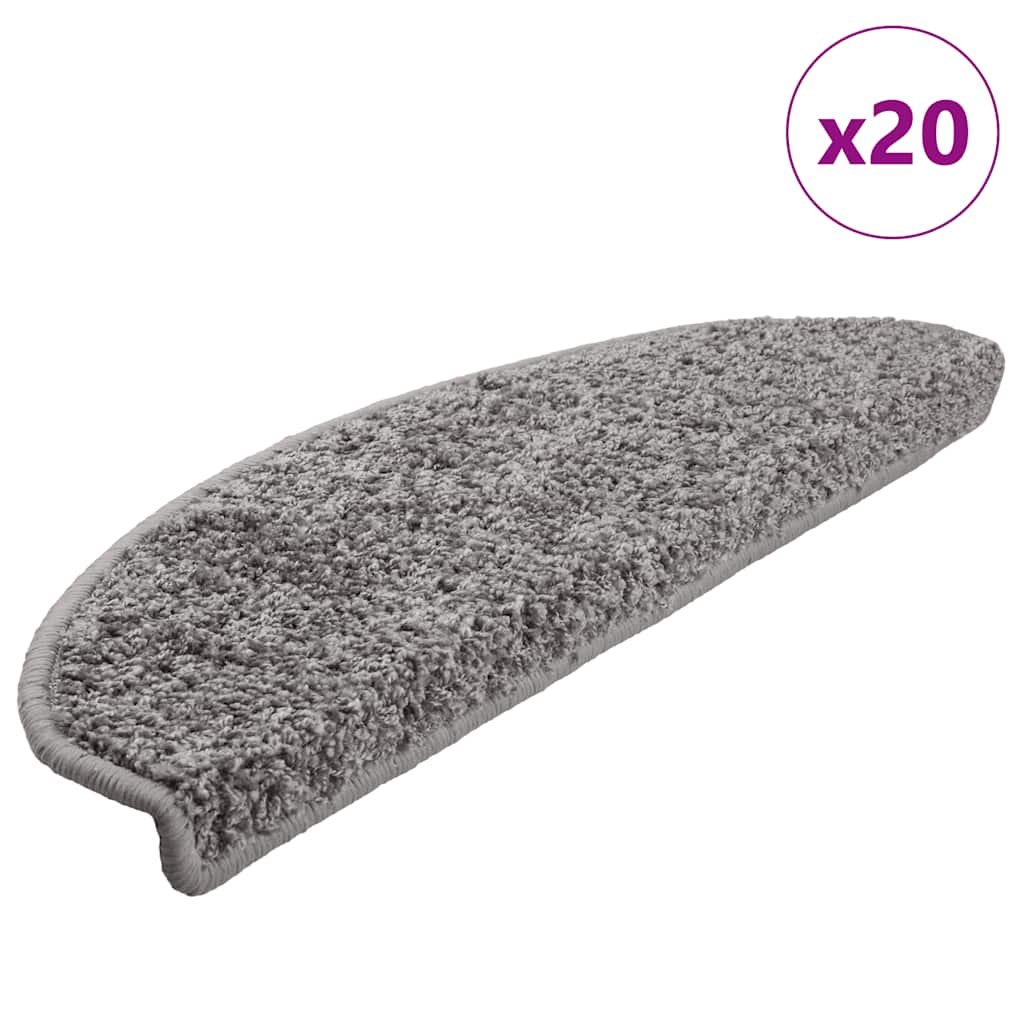trappemåtter 20 stk. 65x21x4 cm grå halvrunde store