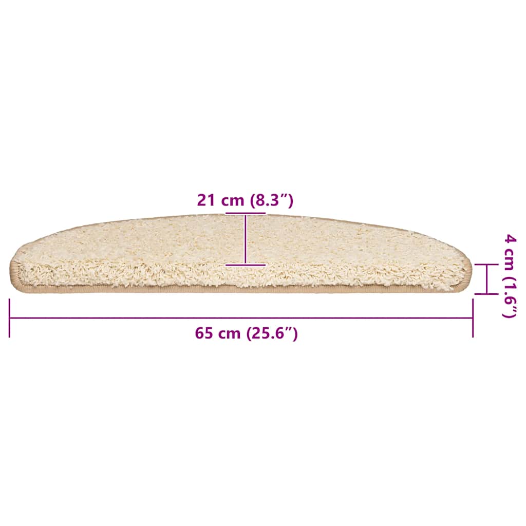 trappemåtter 20 stk. 65x21x4 cm cremefarvede halvrund store