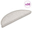 selvklæbende trappemåtter 30 stk. 56x17x3 cm sisal-look platina