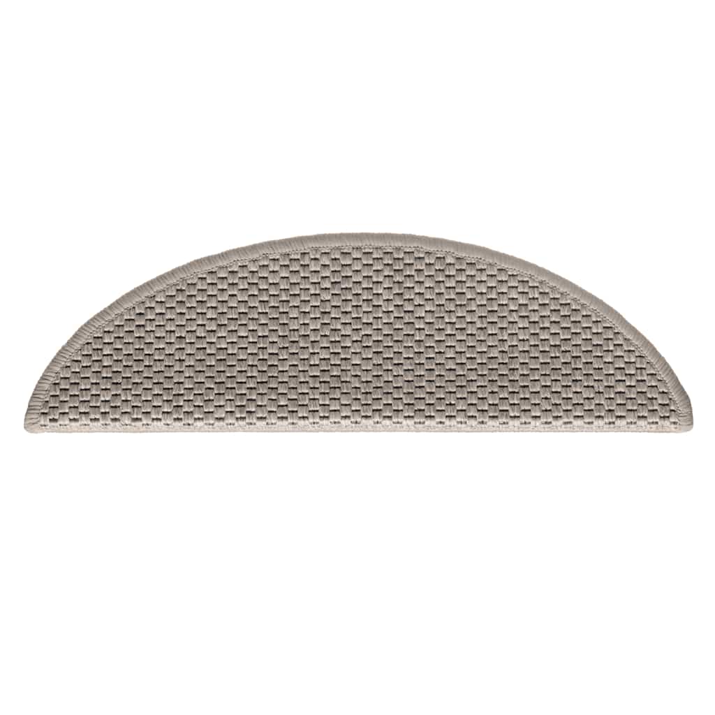 selvklæbende trappemåtter 30 stk. 56x17x3 cm sisal-look sølv