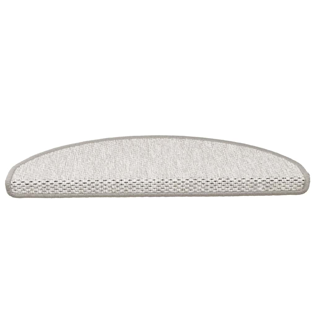 selvklæbende trappemåtter 30 stk. 65x21x4 cm sisal-look platina