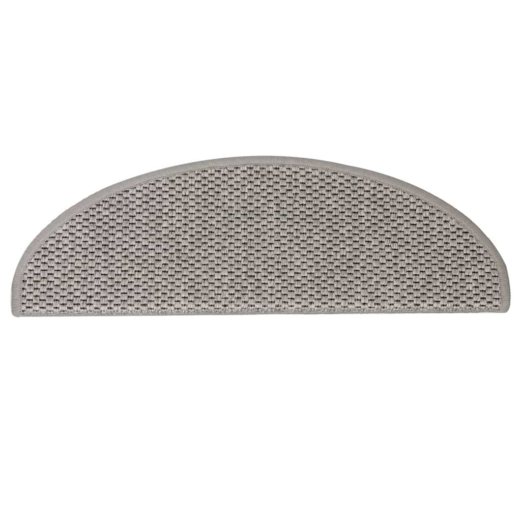 selvklæbende trappemåtter 30 stk. 65x21x4 cm sisal-look sølv