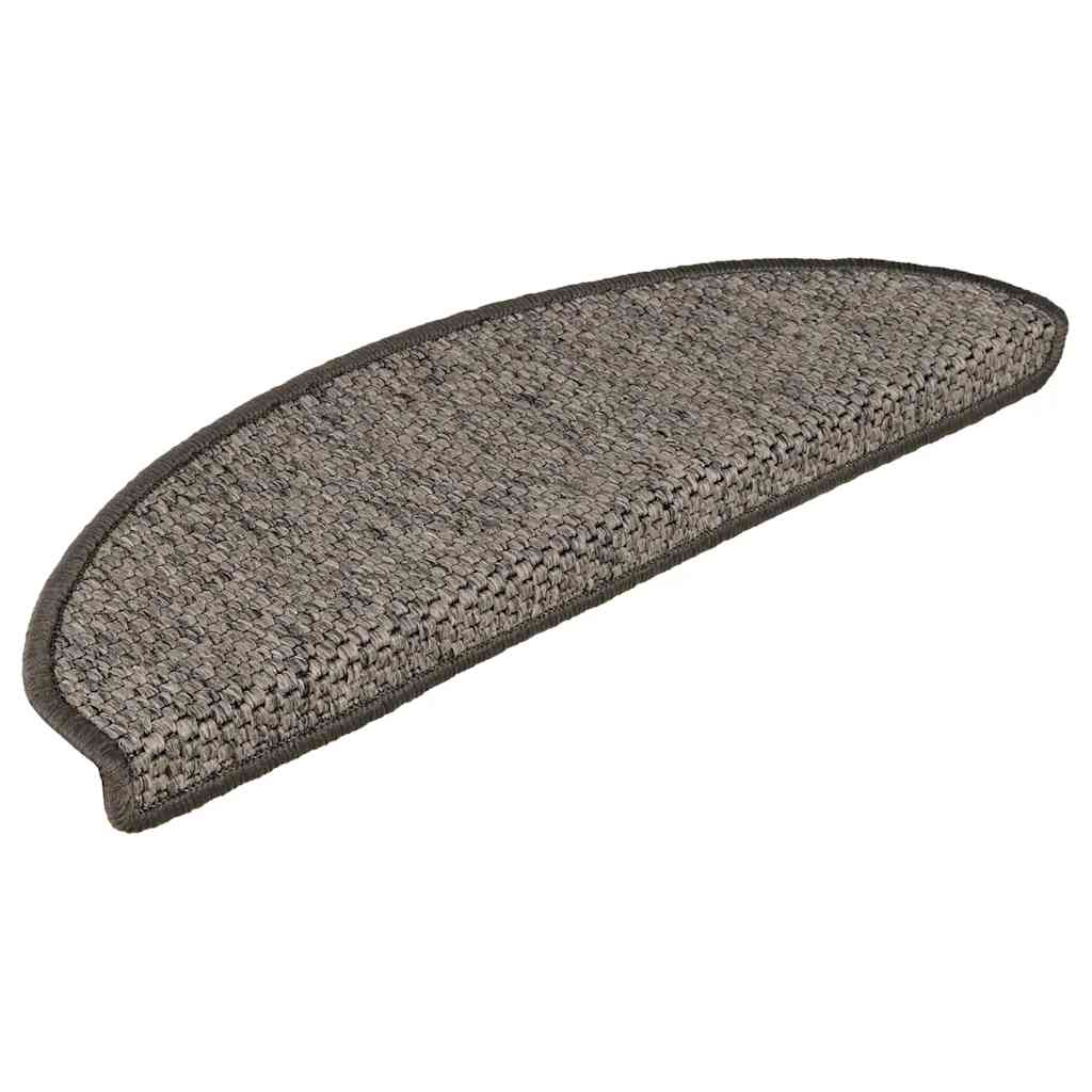 selvklæbende trappemåtter 30stk. 65x21x4cm sisal-look grå-beige