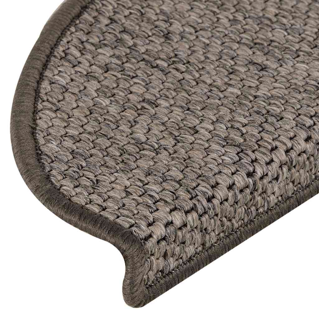 selvklæbende trappemåtter 30stk. 65x21x4cm sisal-look grå-beige