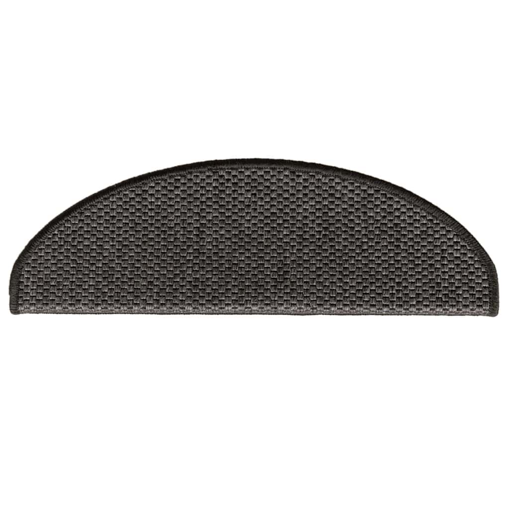 selvklæbende trappemåtter 30 stk. 65x21x4cm sisal-look antracit