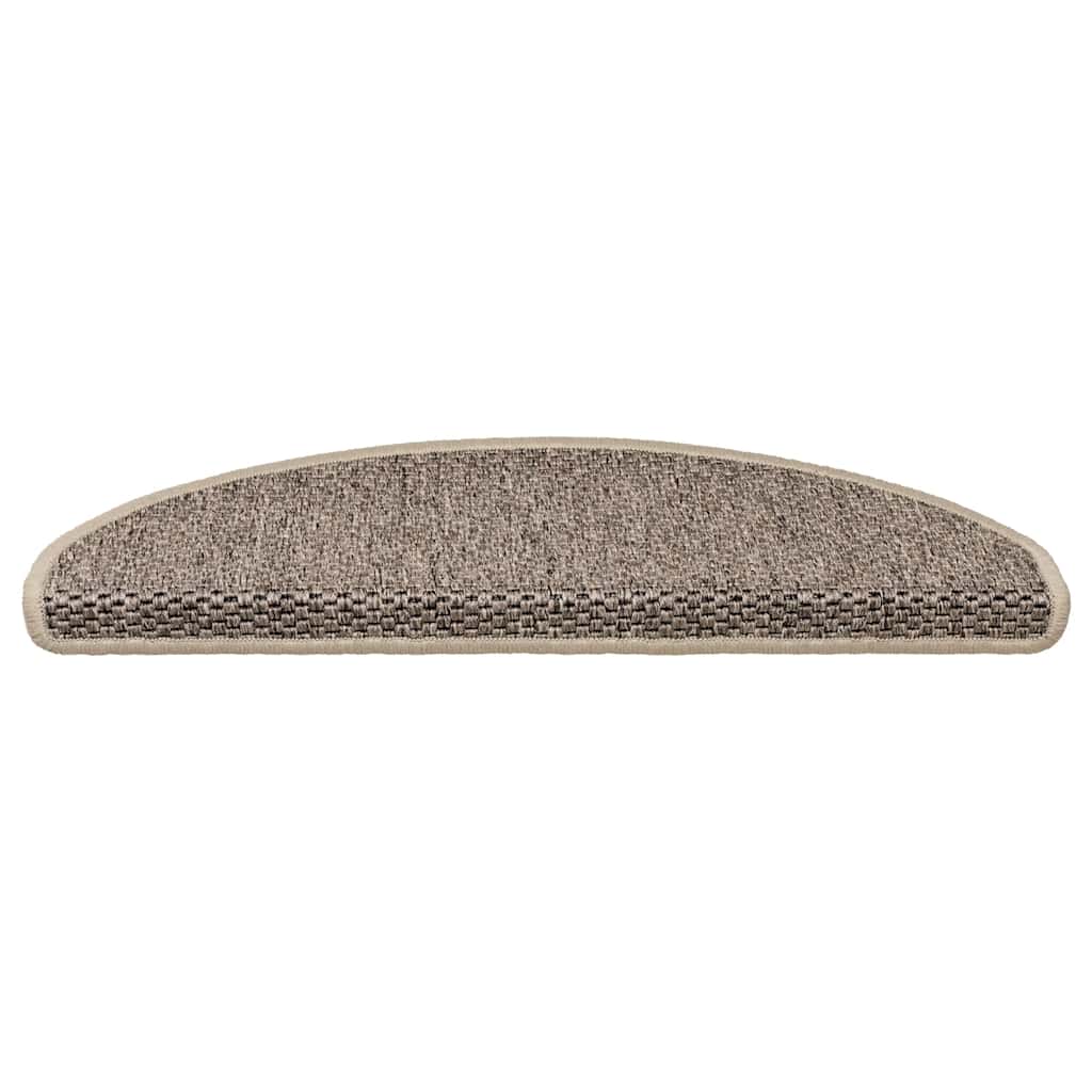 selvklæbende trappemåtter 30 stk. 65x21x4 cm sisal-look beige