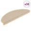 selvklæbende trappemåtter 30 stk. 65x21x4 cm sisal-look creme