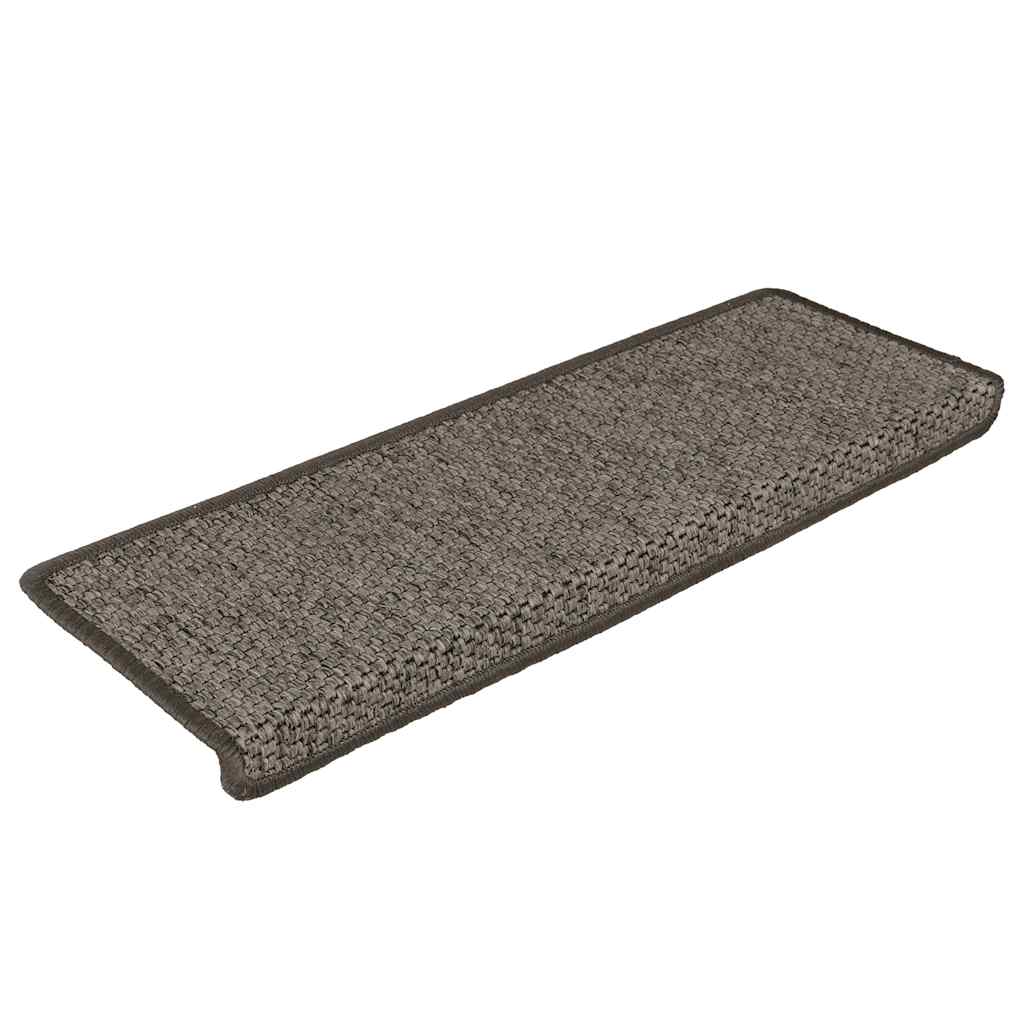 selvklæbende trappemåtter 30stk. 65x21x4cm sisal-look grå beige