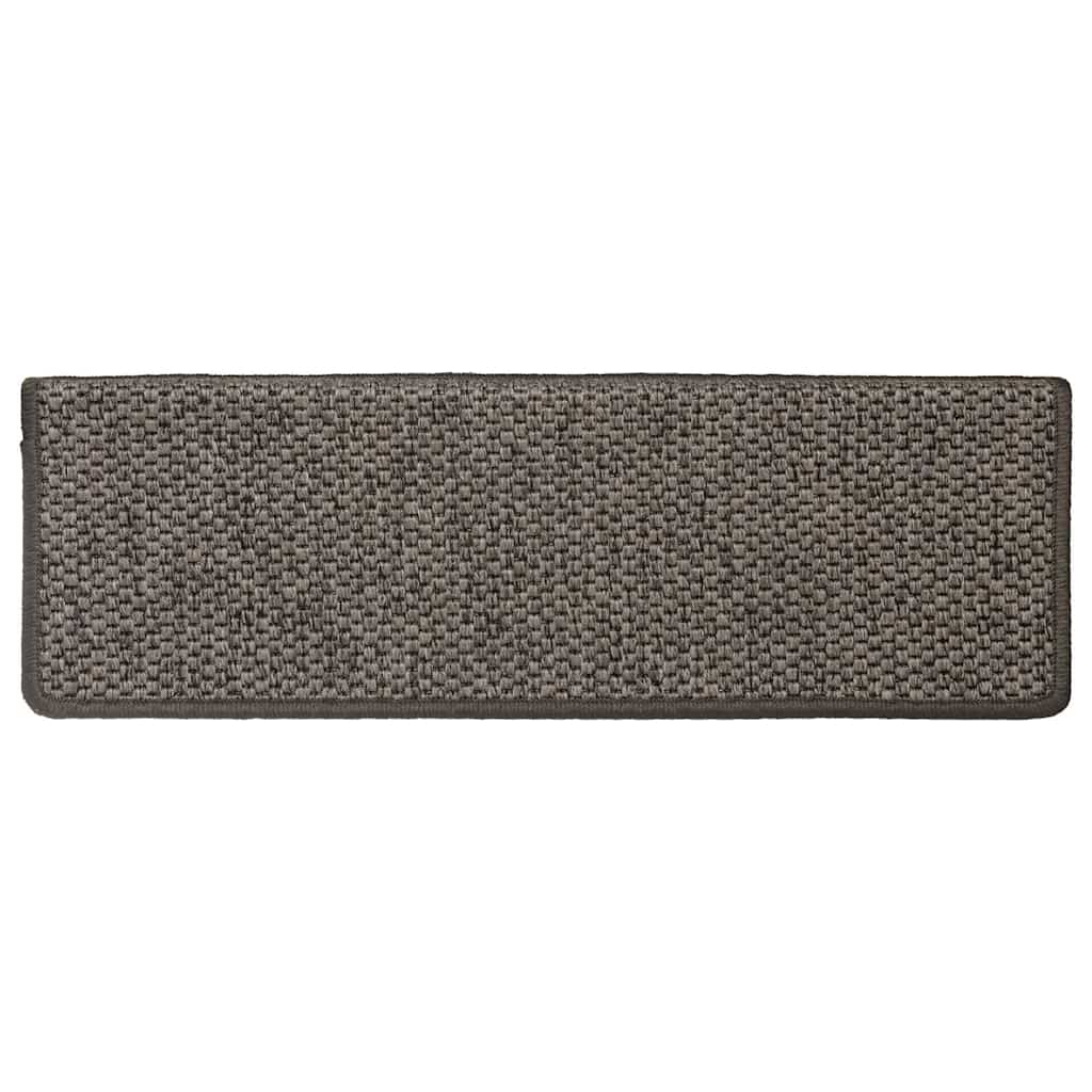 selvklæbende trappemåtter 30stk. 65x21x4cm sisal-look grå beige