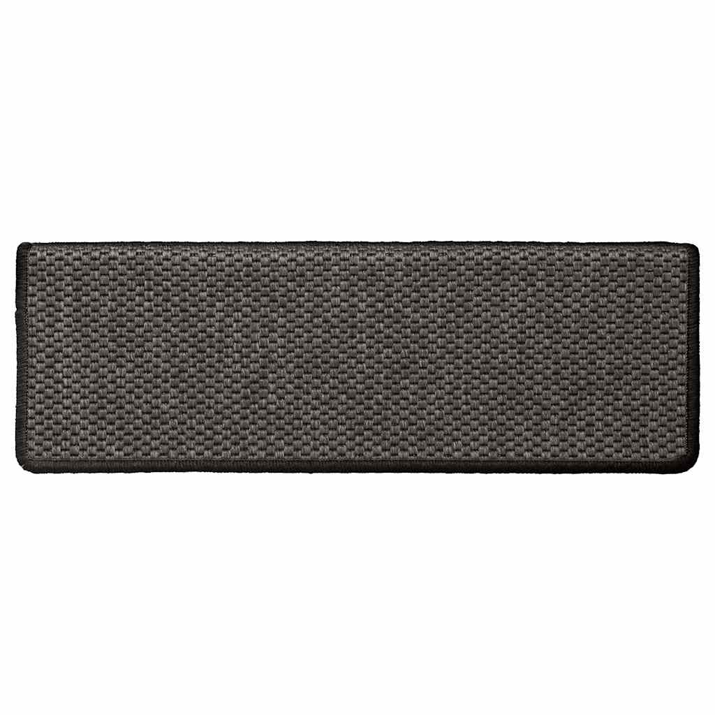 selvklæbende trappemåtter 30 stk. 65x21x4cm sisal-look antracit