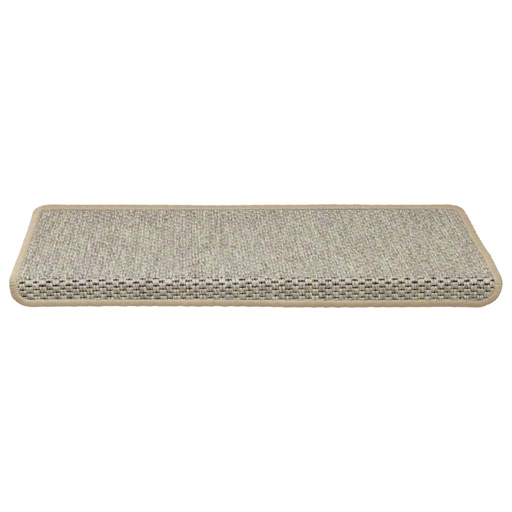 selvklæbende trappemåtter 30 stk. 65x21x4 cm sisal-look lysegrøn