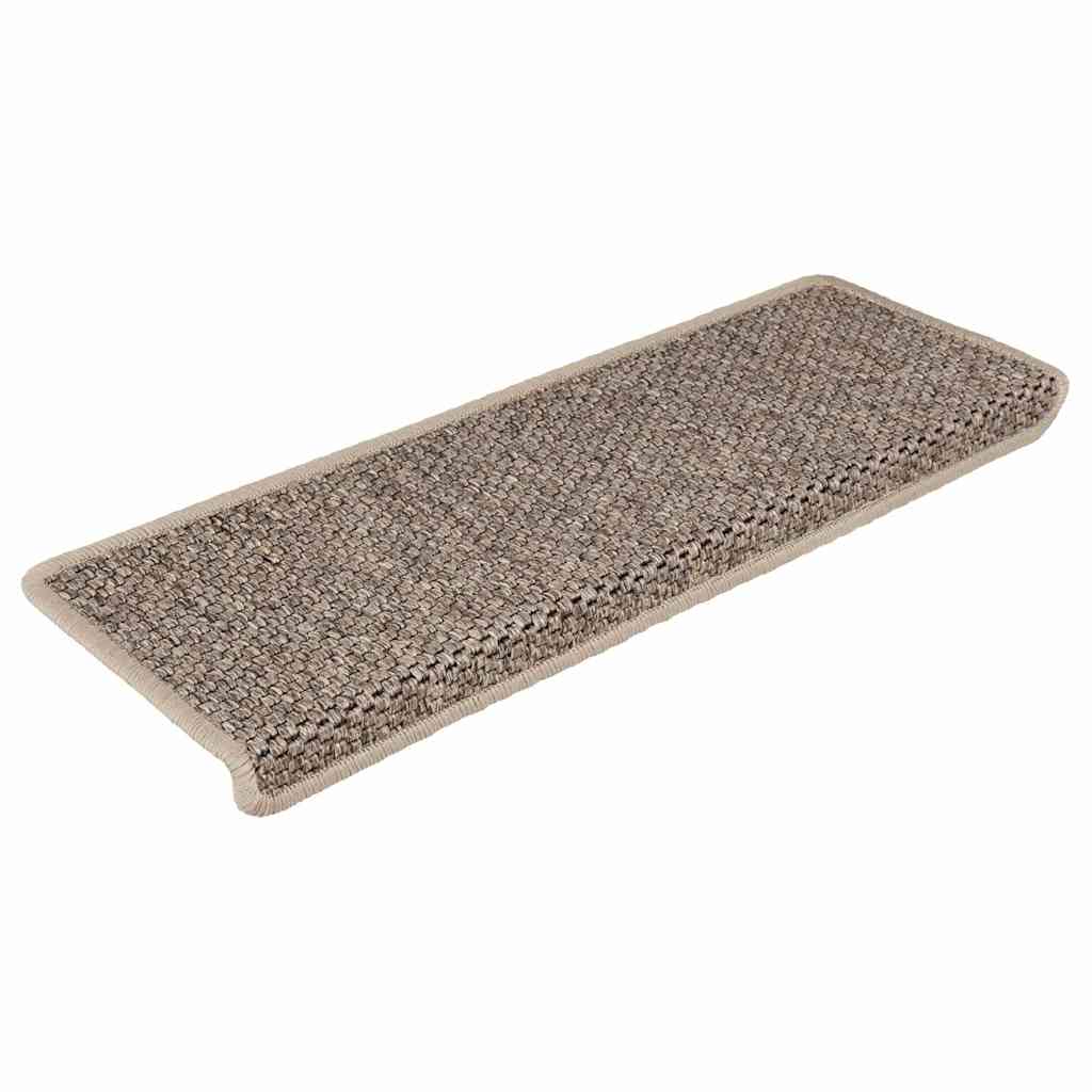 selvklæbende trappemåtter 30 stk. 65x21x4 cm sisal-look beige