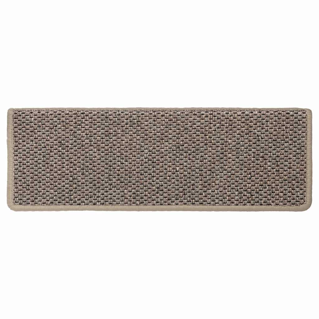 selvklæbende trappemåtter 30 stk. 65x21x4 cm sisal-look beige