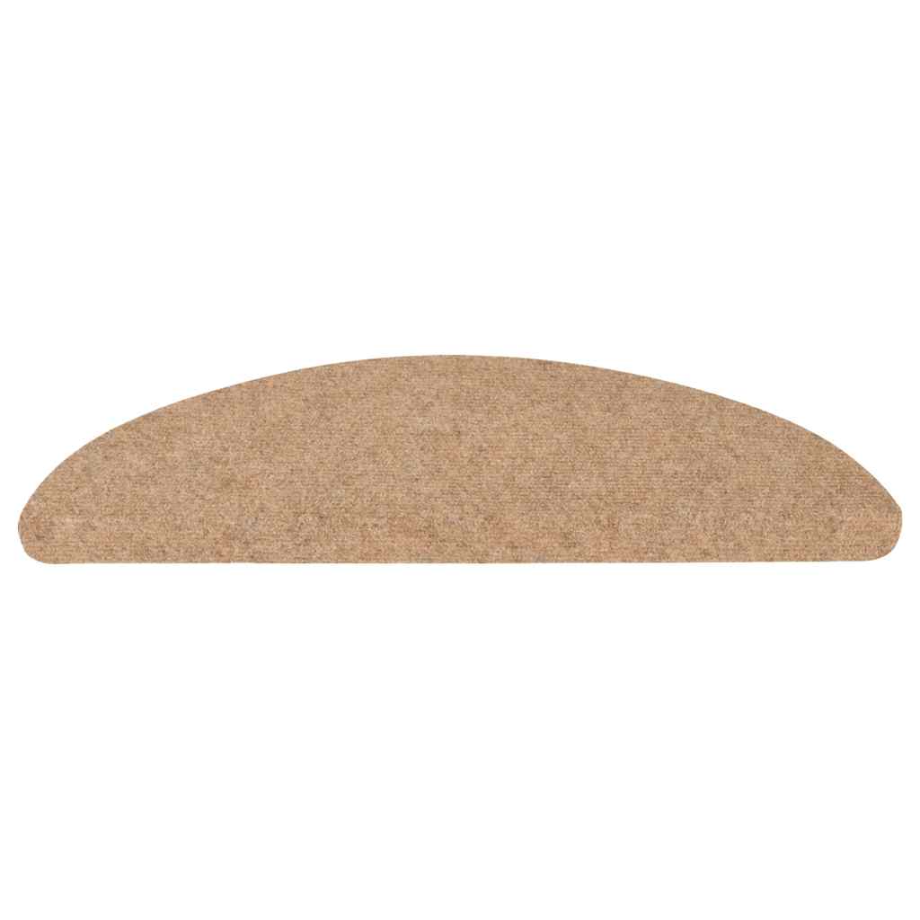 selvklæbende trappemåtter 30 stk. 56x17x3 cm beige