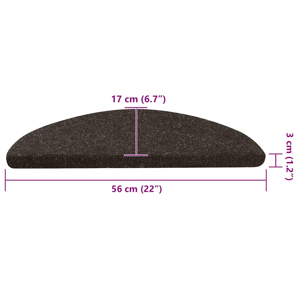 selvklæbende trappemåtter 30 stk. 56x17x3 cm antracitgrå