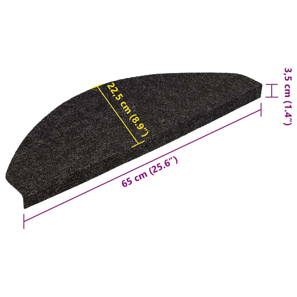 selvklæbende trappemåtter 20 stk. 65x22,5x3,5 cm antracitgrå