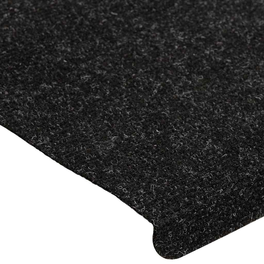 selvklæbende trappemåtter 30 stk. 65x24,5x3,5 cm antracitgrå