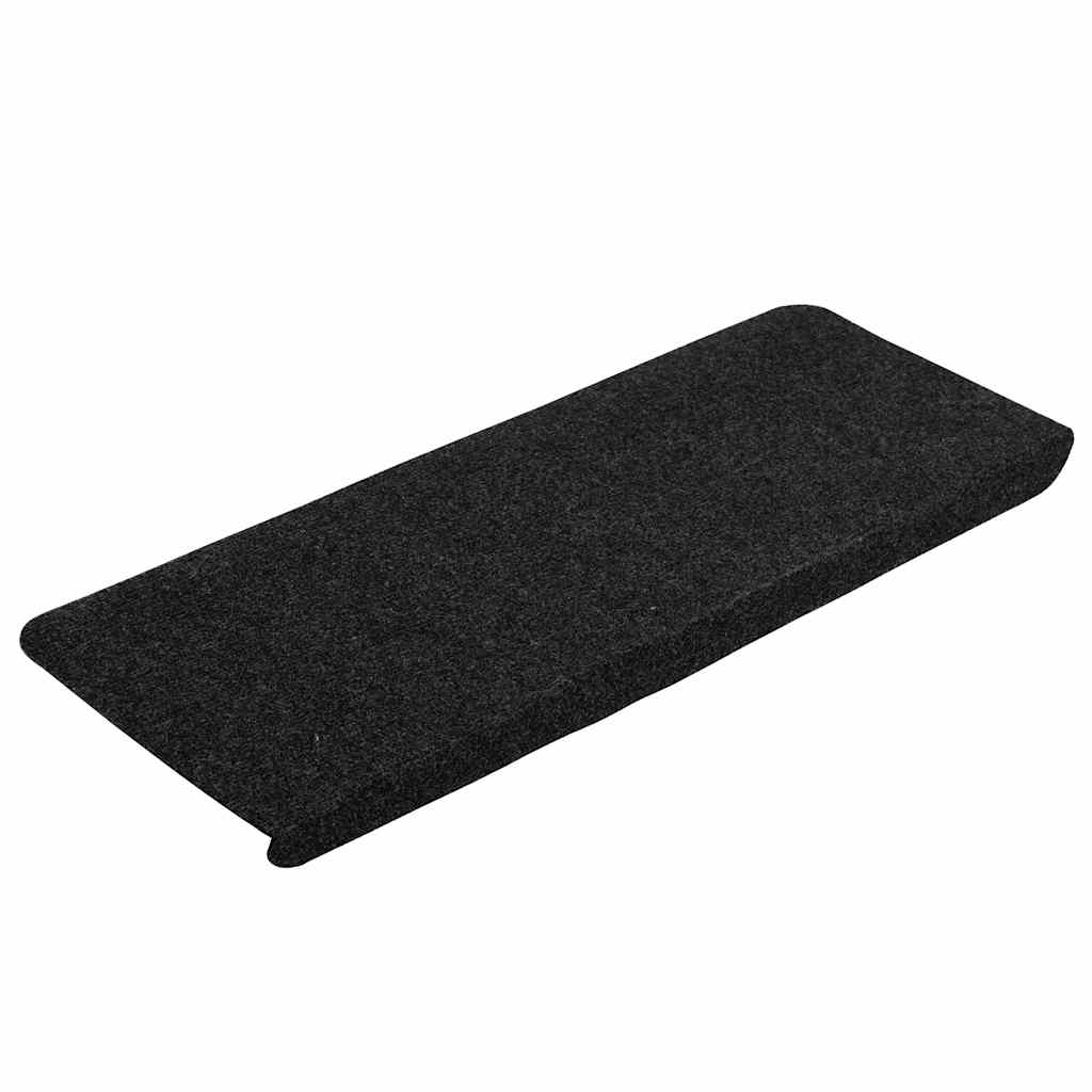 selvklæbende trappemåtter 30 stk. 65x24,5x3,5 cm sort