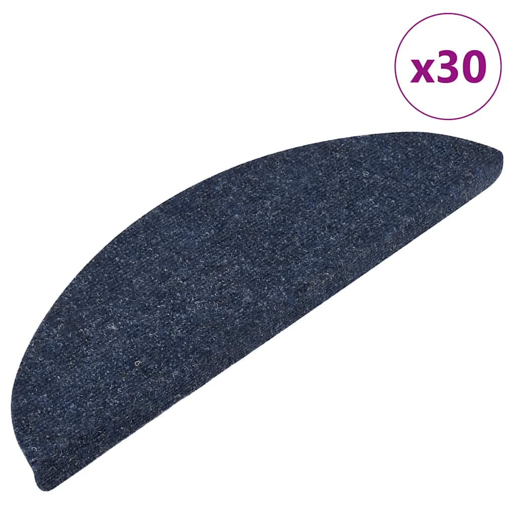 selvklæbende trappemåtter 30 stk. 56x17x3 cm blå