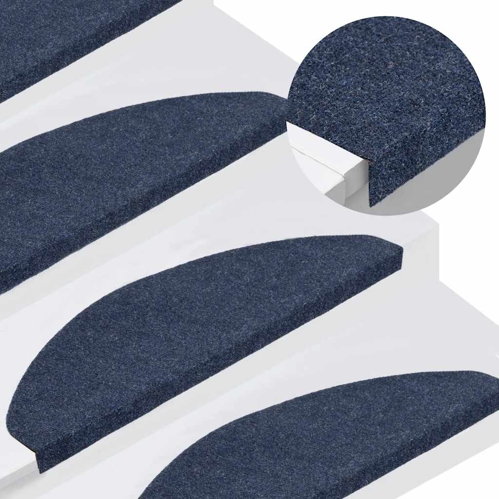 selvklæbende trappemåtter 30 stk. 65x22,5x3,5 cm blå