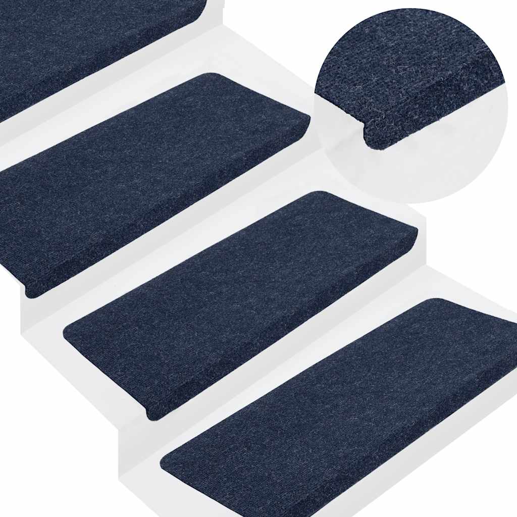 selvklæbende trappemåtter 30 stk. 65x24,5x3,5 cm blå