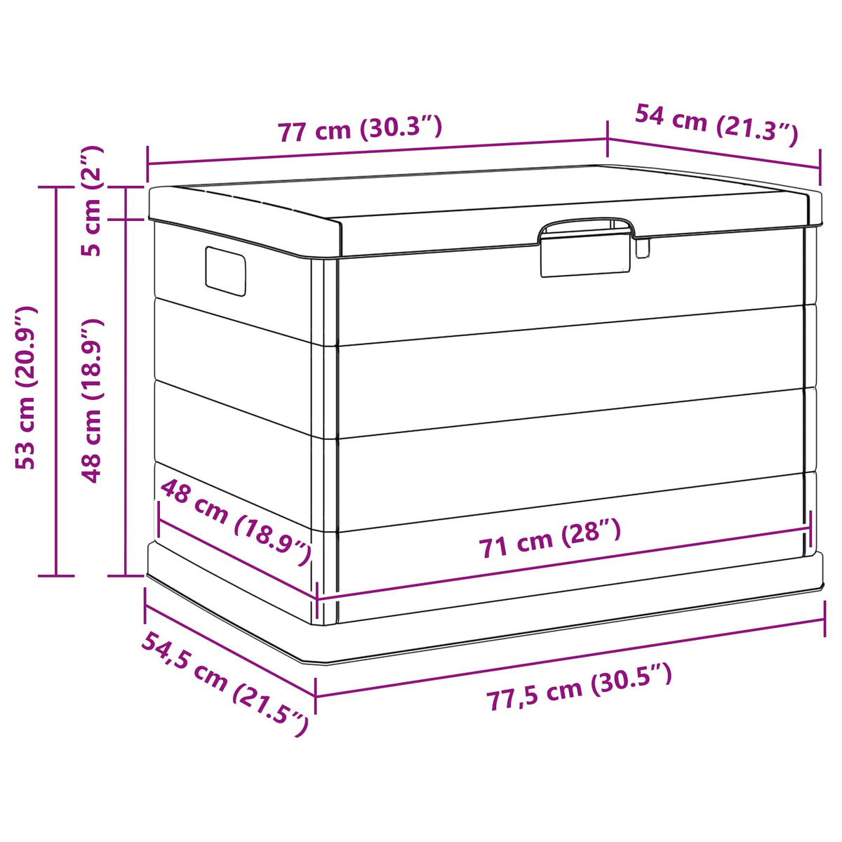Have Opbevaringskasse Plastik 77,5 x 54,5 x 53 cm Antracit