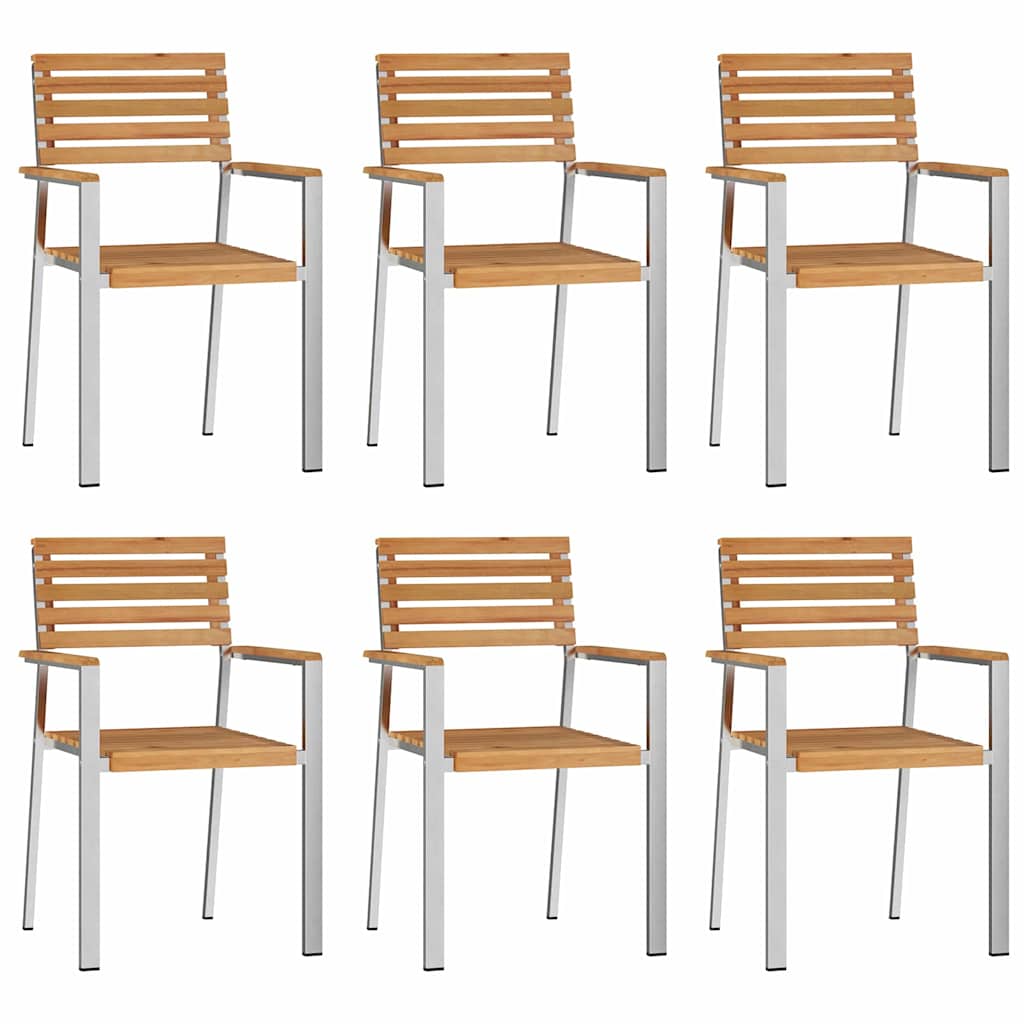 Have Spisebordssæt 7 stk. Massiv teaktræ og rustfrit stål
