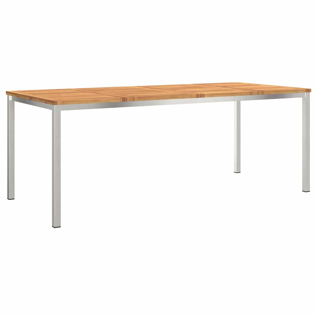 Have Spisebordssæt 9 stk. Massiv akacietræ og rustfrit stål