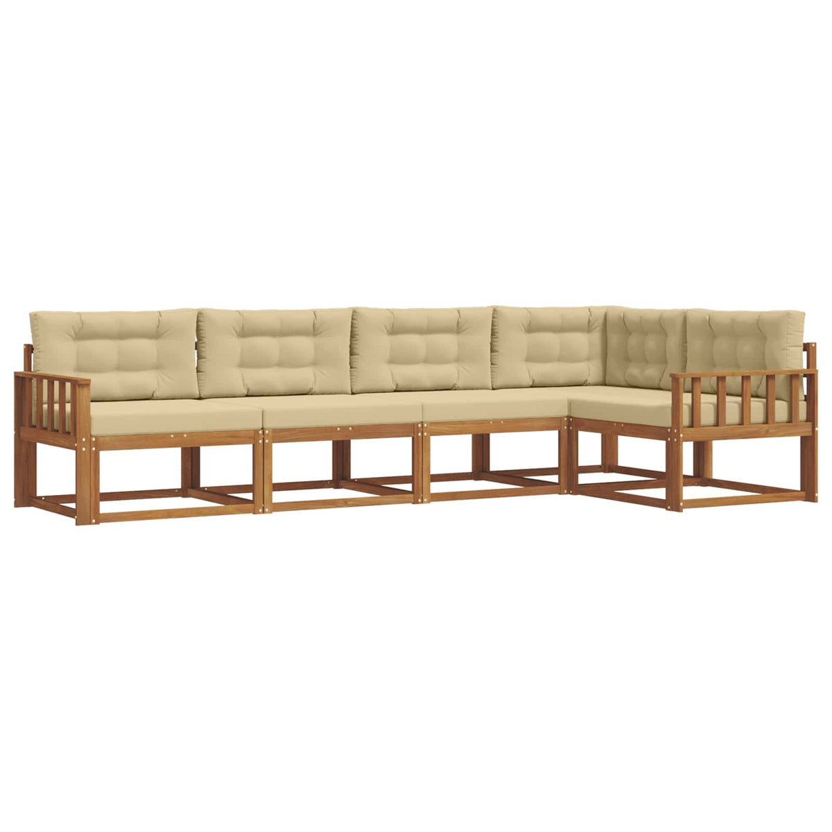 Udendørs sofagruppe 5 stk. Naturlig og Beige