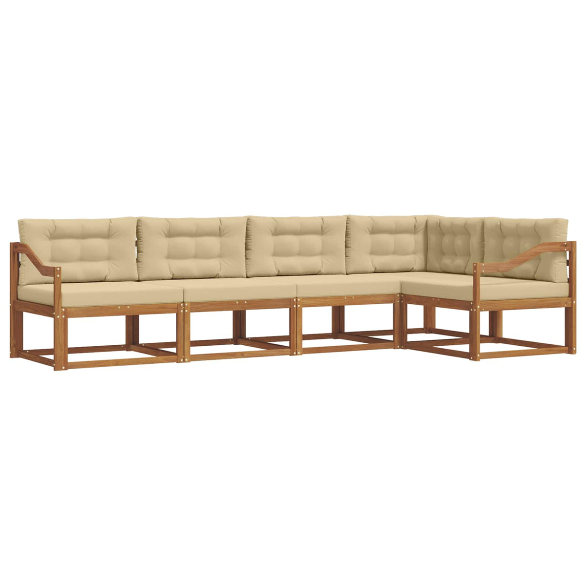 Udendørs sofagruppe 5 stk. Naturlig og Beige