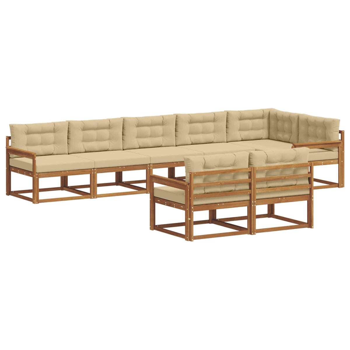 Udendørs sofagruppe 8 stk. Naturlig og Beige