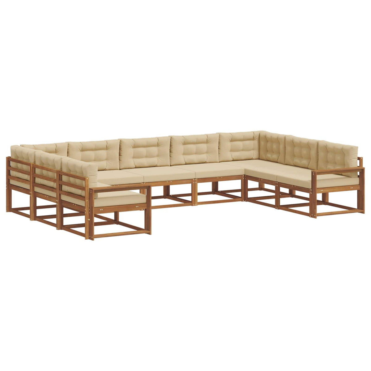 Udendørs sofagruppe 9 stk. Naturlig og Beige