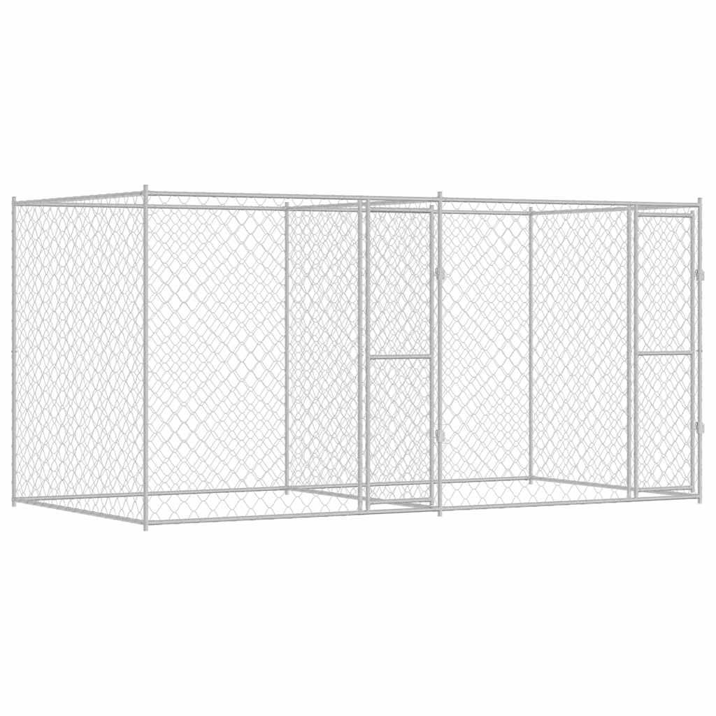 Hundebur Sølv 400 x 200 x 200 cm Galvaniseret stål