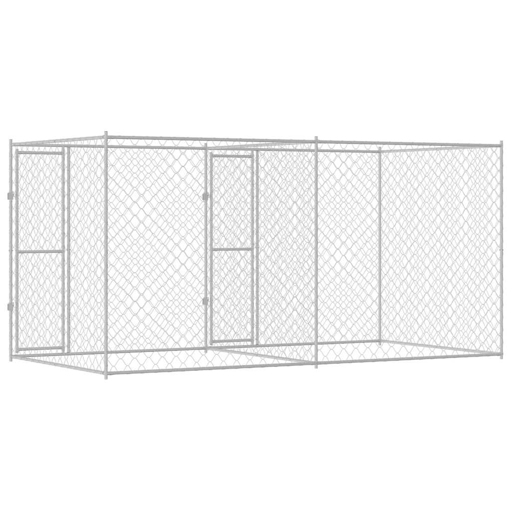 Hundebur Sølv 400 x 200 x 200 cm Galvaniseret stål