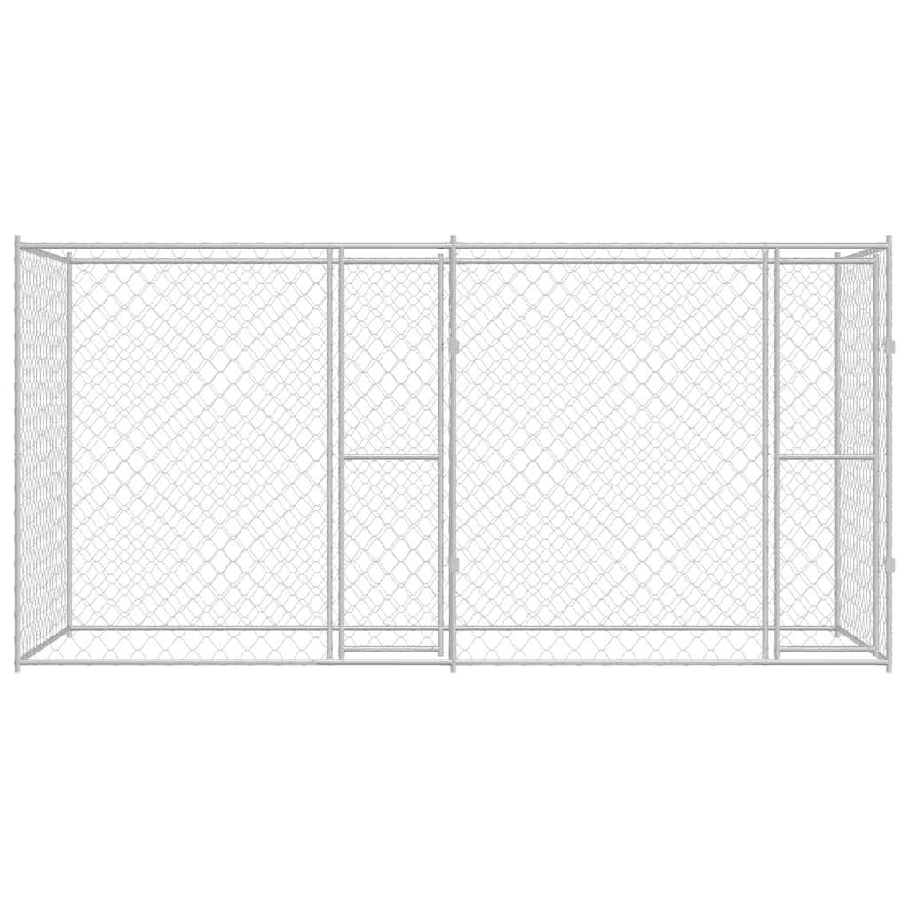 Hundebur Sølv 400 x 200 x 200 cm Galvaniseret stål