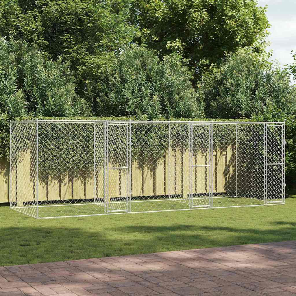 Hundebur Sølv 600 x 200 x 200 cm Galvaniseret stål