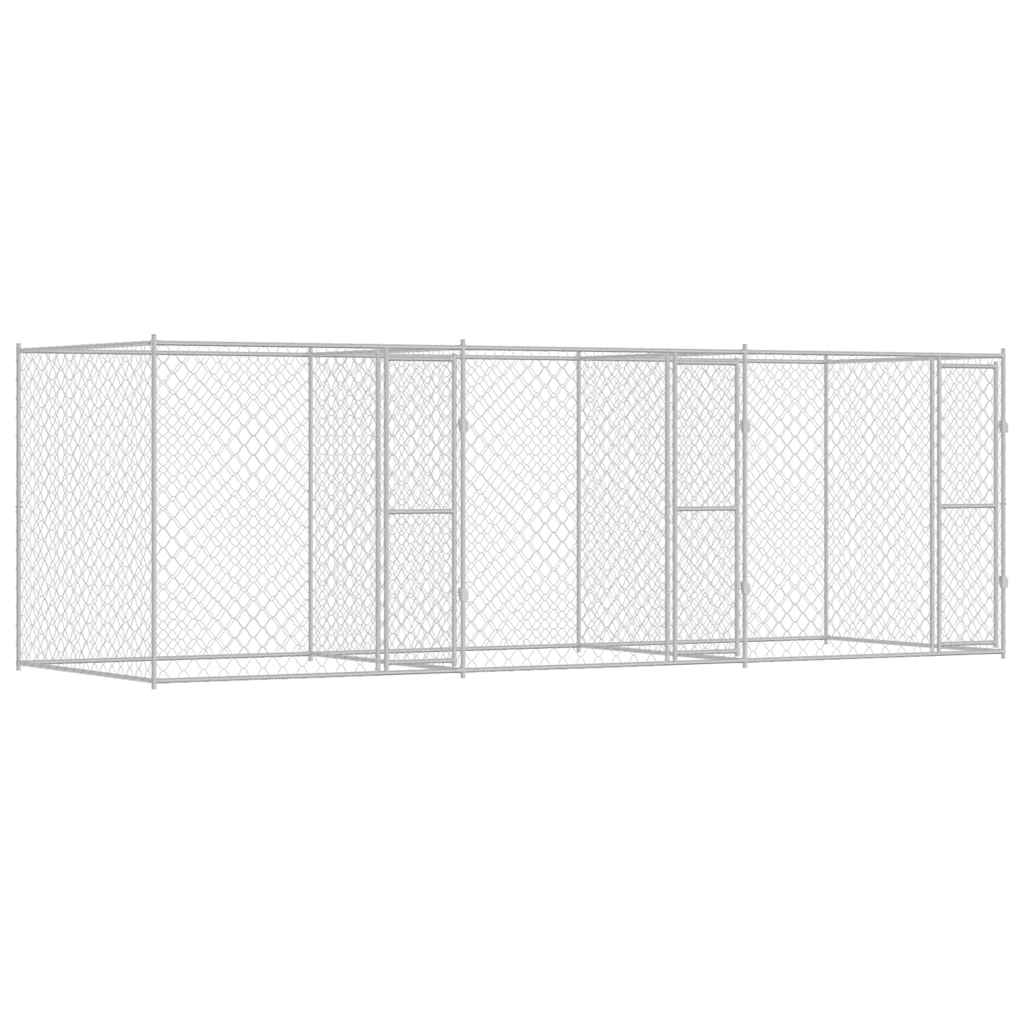 Hundebur Sølv 600 x 200 x 200 cm Galvaniseret stål