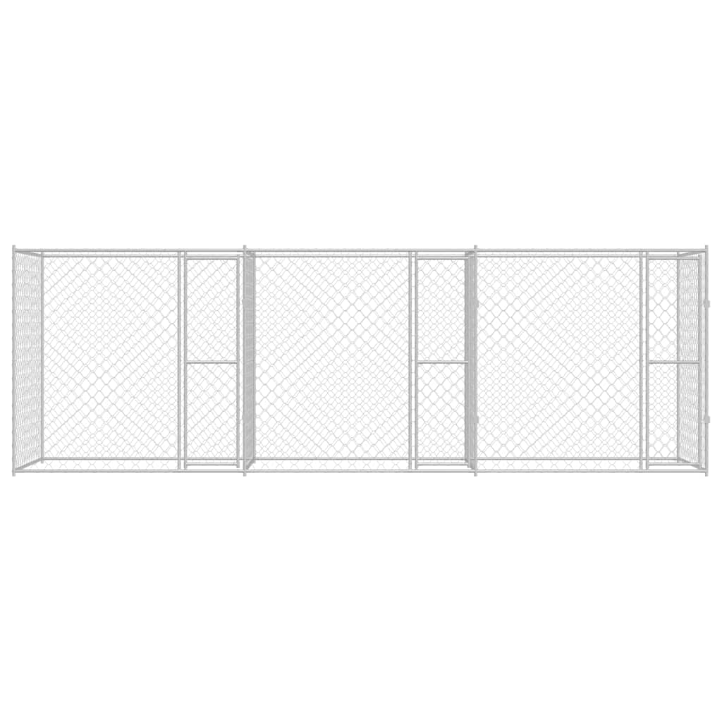 Hundebur Sølv 600 x 200 x 200 cm Galvaniseret stål