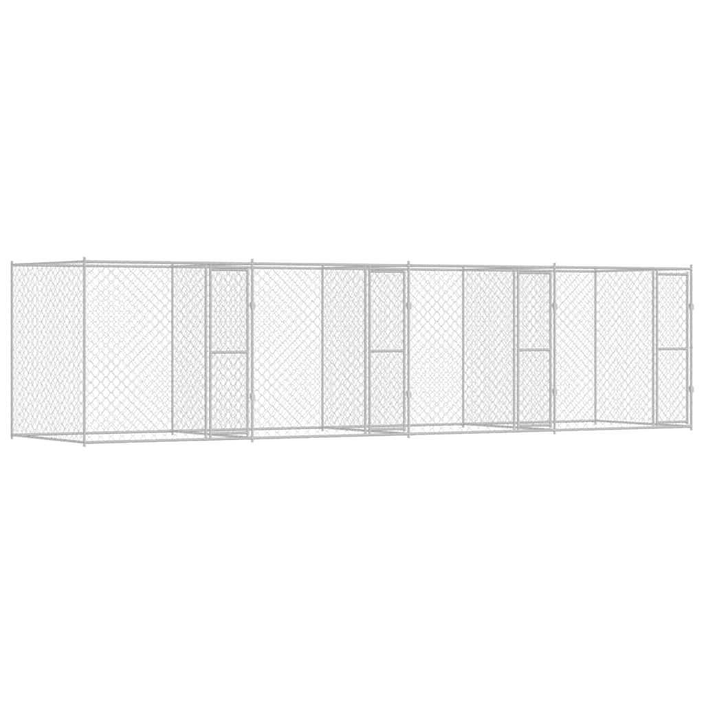 Hundebur Sølv 800 x 200 x 200 cm Galvaniseret stål