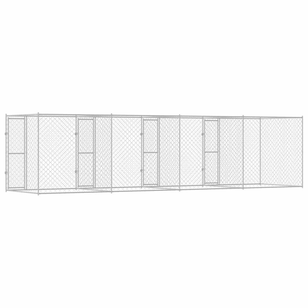 Hundebur Sølv 800 x 200 x 200 cm Galvaniseret stål