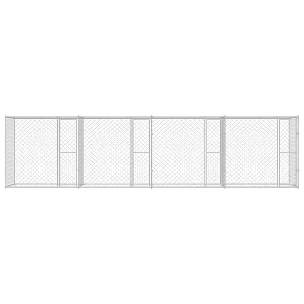 Hundebur Sølv 800 x 200 x 200 cm Galvaniseret stål